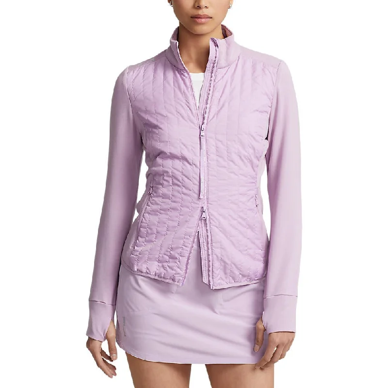 RLX Ralph Lauren Women's Cool Wool Full Zip Jacket - Light Mauve V-Neck Jacket Boat Neck Jacket Square Neck Jacket