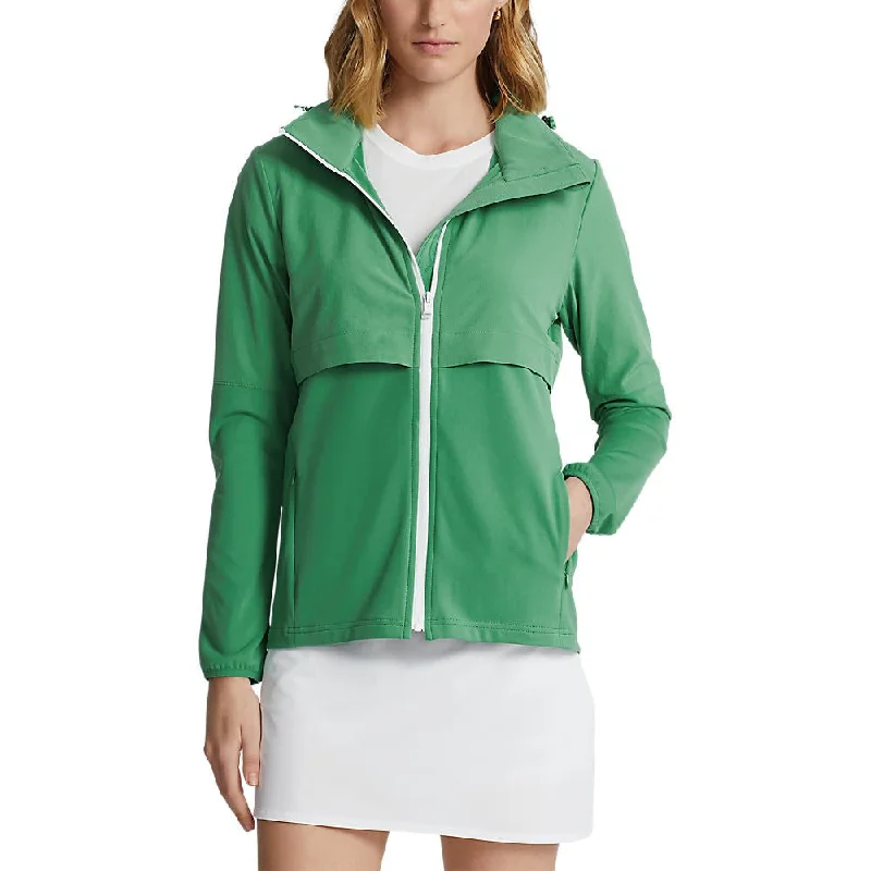 RLX Ralph Lauren Women's Hybrid Full Zip Golf Jacket - Raft Green Nylon Jacket Polyester Jacket Spandex Jacket