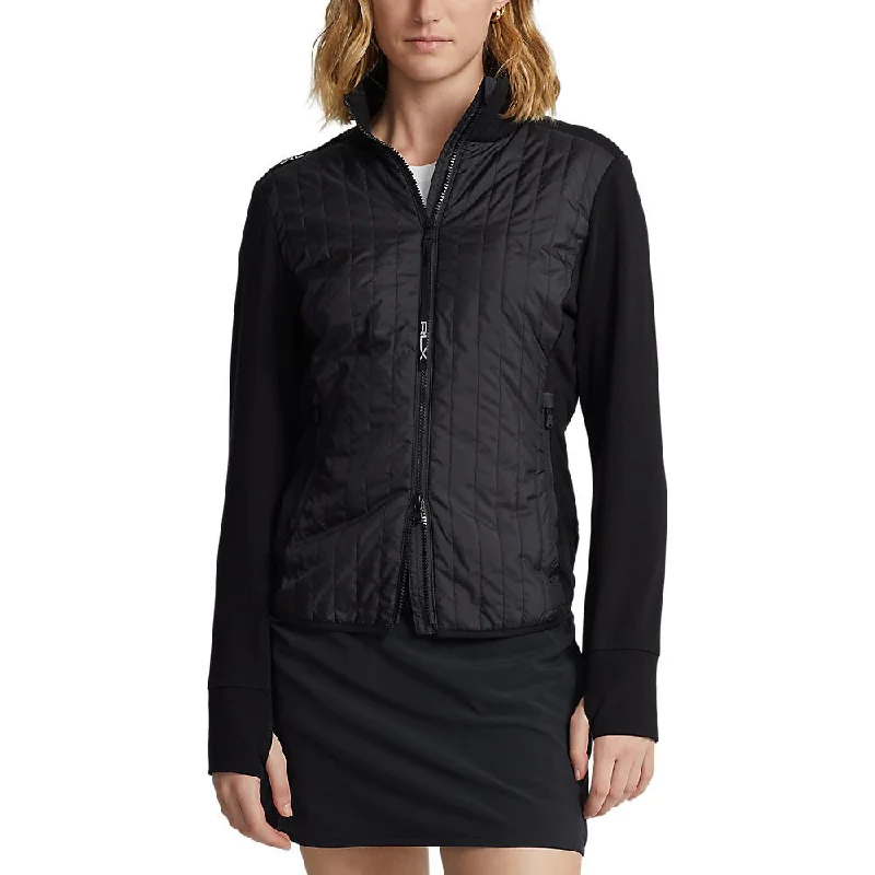 RLX Ralph Lauren Women's Cool Wool Hybrid Performance Full-Zip Jacket - Polo Black Cotton Jacket Linen Jacket Terry Jacket