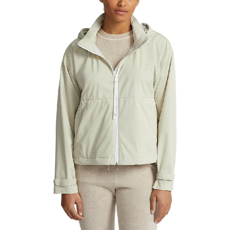 RLX Ralph Lauren Women's Water Repellent Hooded Jacket - Basic Sand Striped Jacket Polka Dot Jacket Floral Jacket