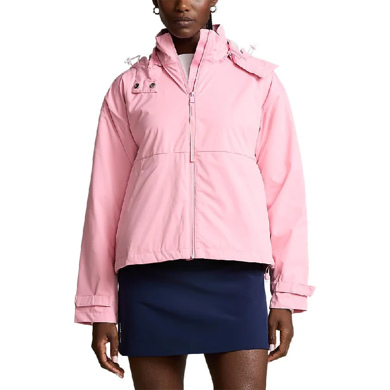 RLX Ralph Lauren Women's Water Repellent Hooded Jacket - Course Pink Plaid Jacket Tartan Jacket Houndstooth Jacket