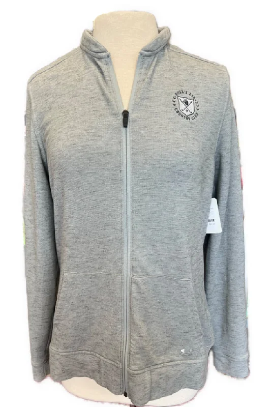 Under Armour Women's Gray Heather Full-Zip Jacket w/ Logo Size XL MSP$80 Fleece Jacket Down Jacket Feather Jacket