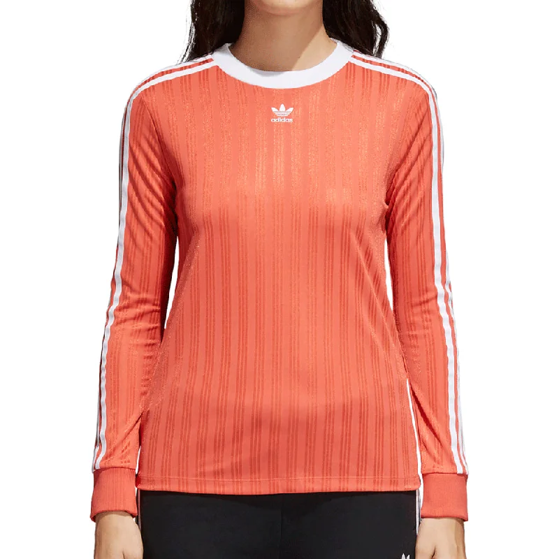 Adidas Originals 3-Stripes Adicolor Women's Sweatshirt Trace Scarlet/White Graphic Hoodie Design Print