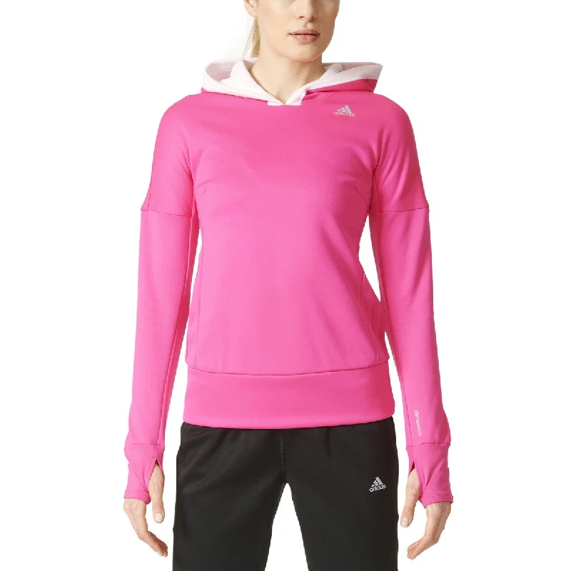 Adidas Response Climawarm Astro Women's Running Hoodie Shock Pink/White Hoodie with Pattern Geometric Abstract