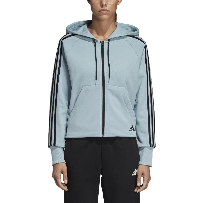 Adidas Women's Athletics Must Have 3-Stripes French Terry Hoodie Ash Grey Hoodie Sweatshirt Pullover