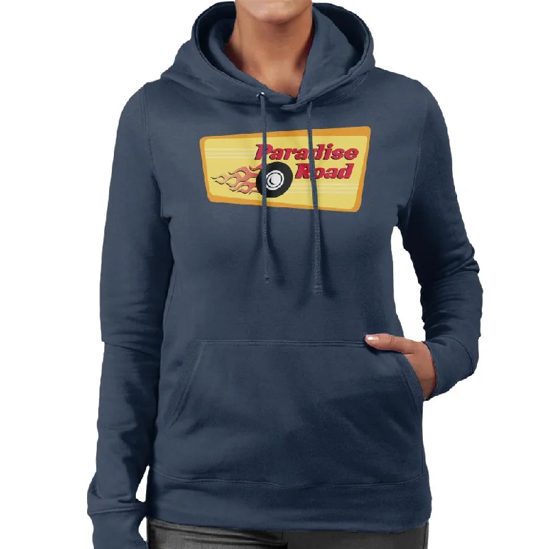 American Graffiti Paradise Road Women's Hooded Sweatshirt Cotton Hoodie Fleece Lining Warmth