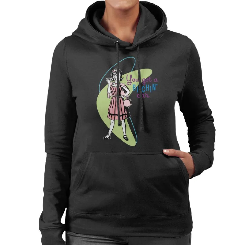 American Graffiti You Got A Bitchin Car Women's Hooded Sweatshirt Hoodie with Applique Textured Unique