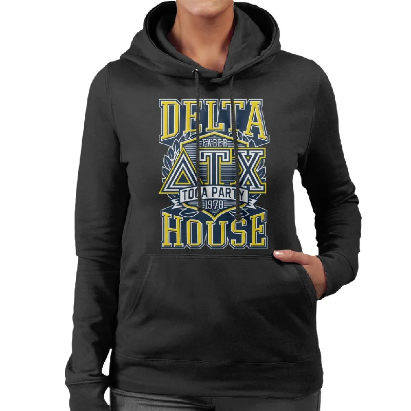 Animal House DTX 1978 Toga Party Women's Hooded Sweatshirt Hoodie with Elastic Cuffs Stretchable Comfortable