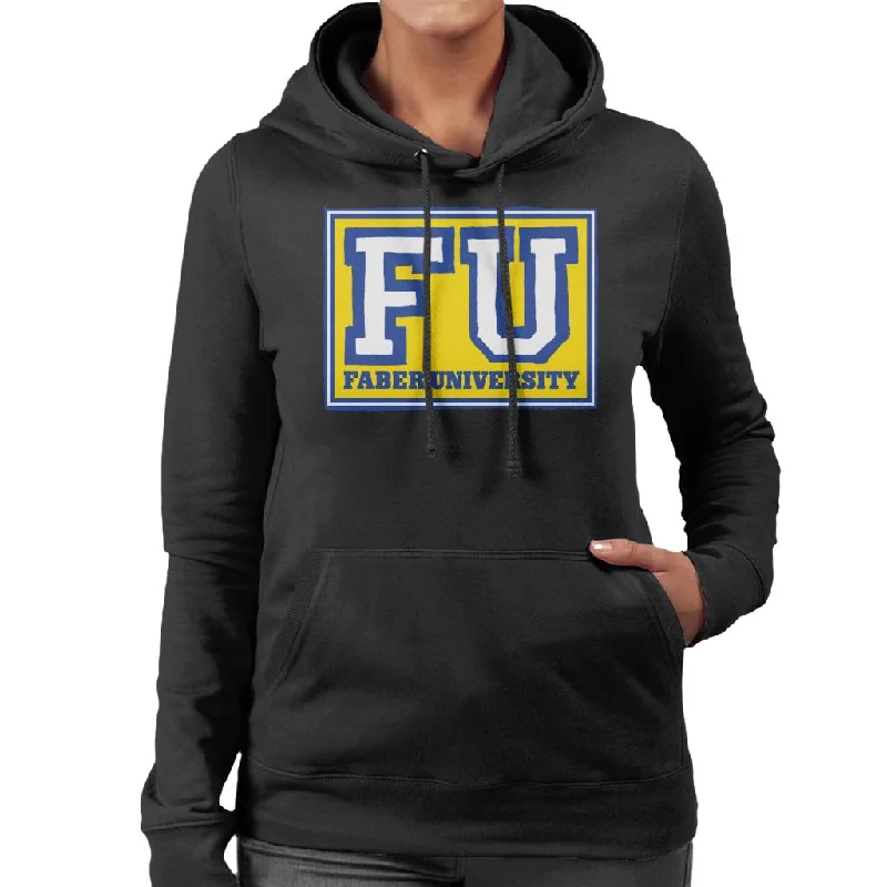 Animal House Faber University Women's Hooded Sweatshirt Hoodie with Exposed Zipper Edgy Industrial