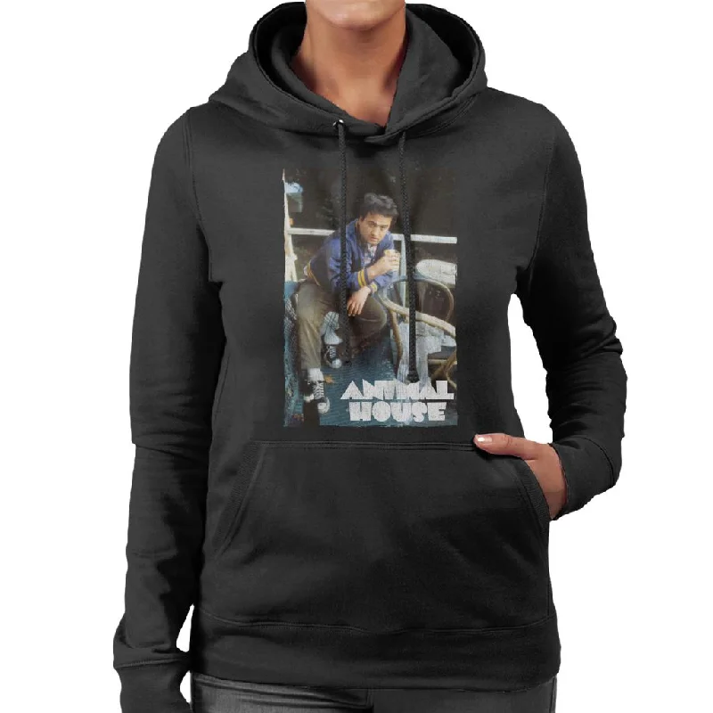 Animal House John Bluto Blutarsky Drinking Women's Hooded Sweatshirt Hoodie with Print Artistic Unique