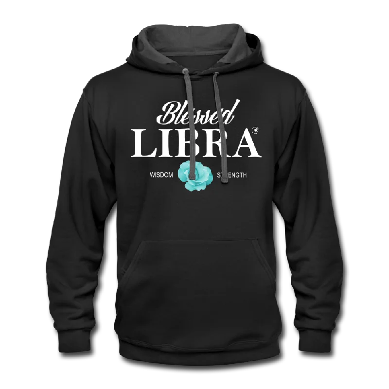 Blessed Libra Men's Hoodie - White Hoodie with Front Slit Layering Stylish