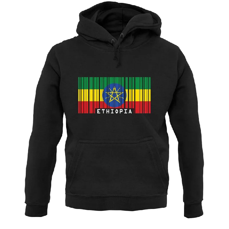 Ethiopia Barcode Style Flag Unisex Hoodie Hoodie with V-Neck Classic Versatile