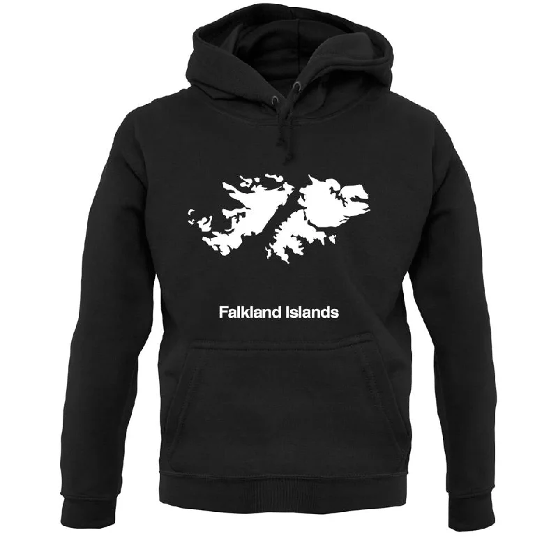 Falkland Islands Silhouette Unisex Hoodie Hoodie with Ribbed Cuffs Snug Fit Comfort