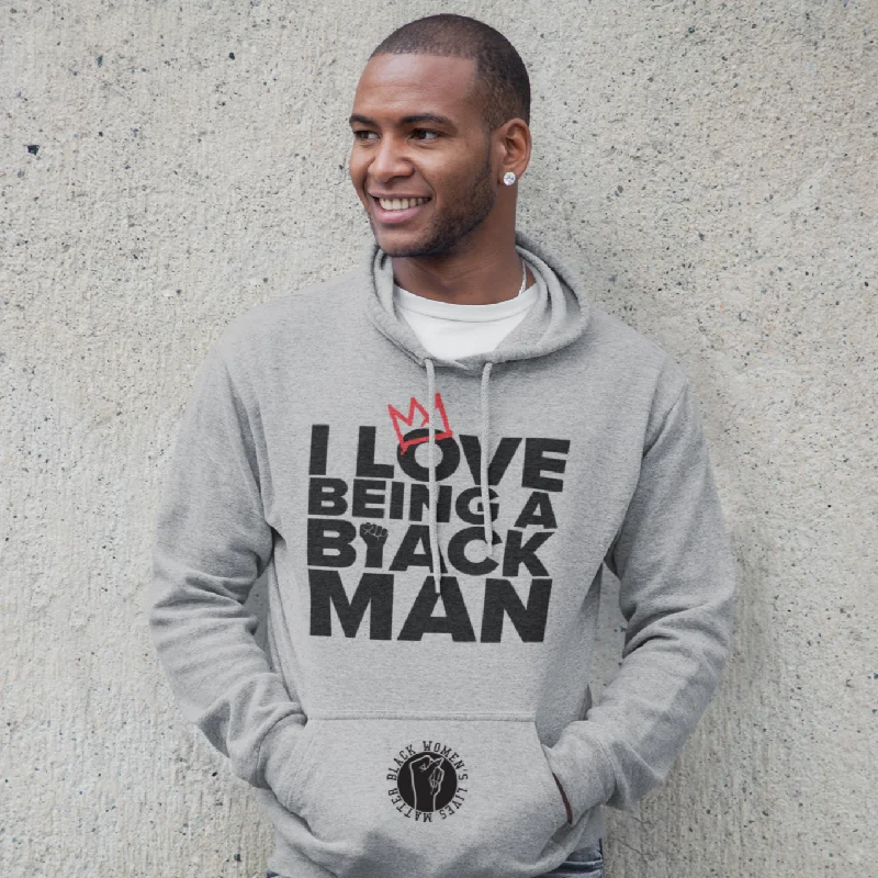 I Love Being a Black Man Hoodie (Unisex) Hoodie with Cropped Fit Short Trendy