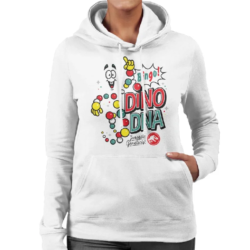 Jurassic Park Bingo Dino DNA Women's Hooded Sweatshirt Hoodie with Belted Waist Structured Tailored