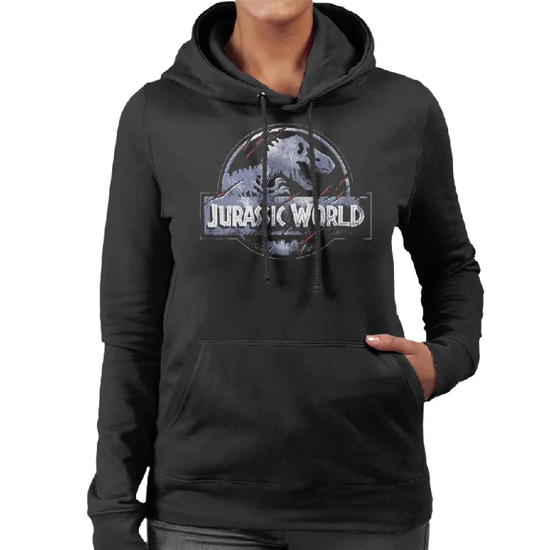 Jurassic World Classic Claw Logo Women's Hooded Sweatshirt Hoodie Jacket Zipper Layering