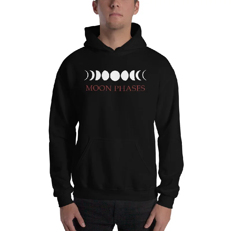 Lunar Moon Phases Waxing Waning New Full Moon Unisex Hoodie Sweatshirt Hoodie with Longline Fit Extended Stylish