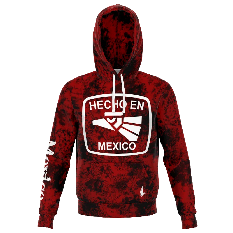 Hecho En Mexico Hoodie - Red Hoodie with Reflective Safety Nightwear