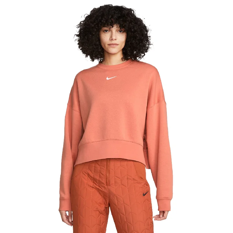 Nike Sportswear Collection Essentials Women's Sweatshirt Madder Root Hoodie with Zipper Placket Modern Functional