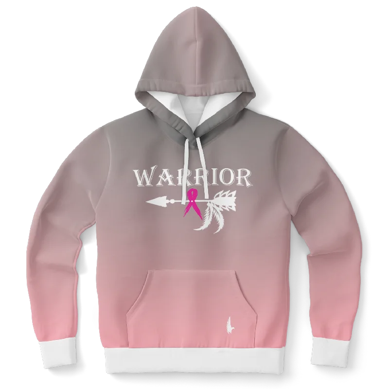 Ombre Breast Cancer Warrior Hoodie Hoodie with Cuffed Sleeves Snug Secure