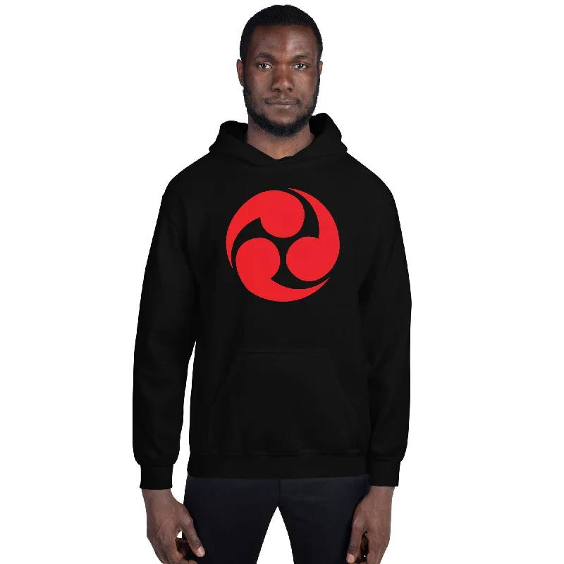 Red Tomoe Mitsudomoe Japanese Symbol Anime Unisex Hoodie Sweatshirt Hoodie with Elastic Cuffs Stretchable Comfortable