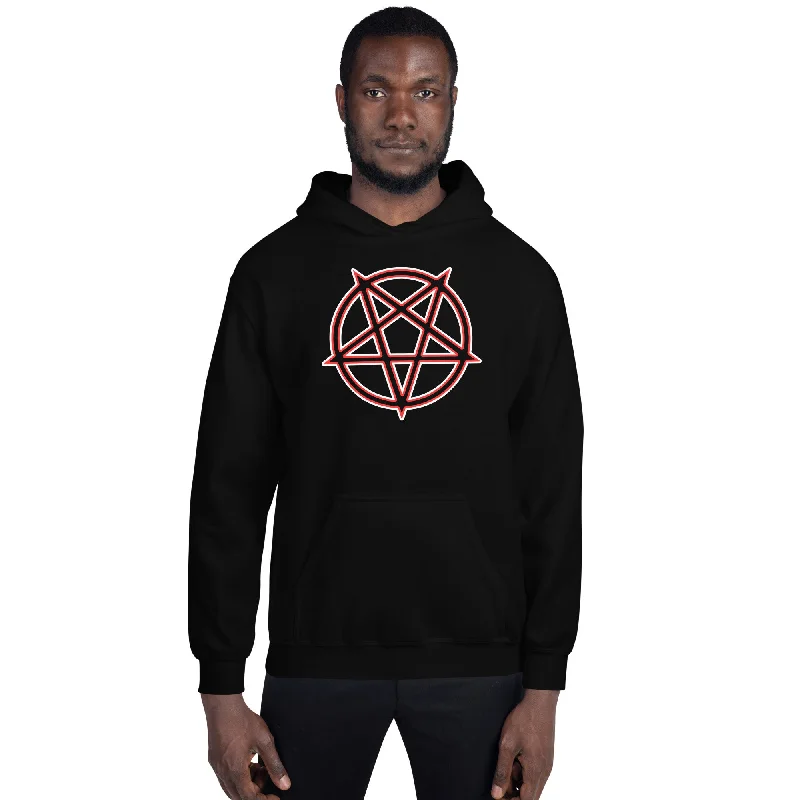 Satanic Occult Symbol The Inverted Pentagram Unisex Hoodie Sweatshirt Hoodie with V-Neck Classic Versatile