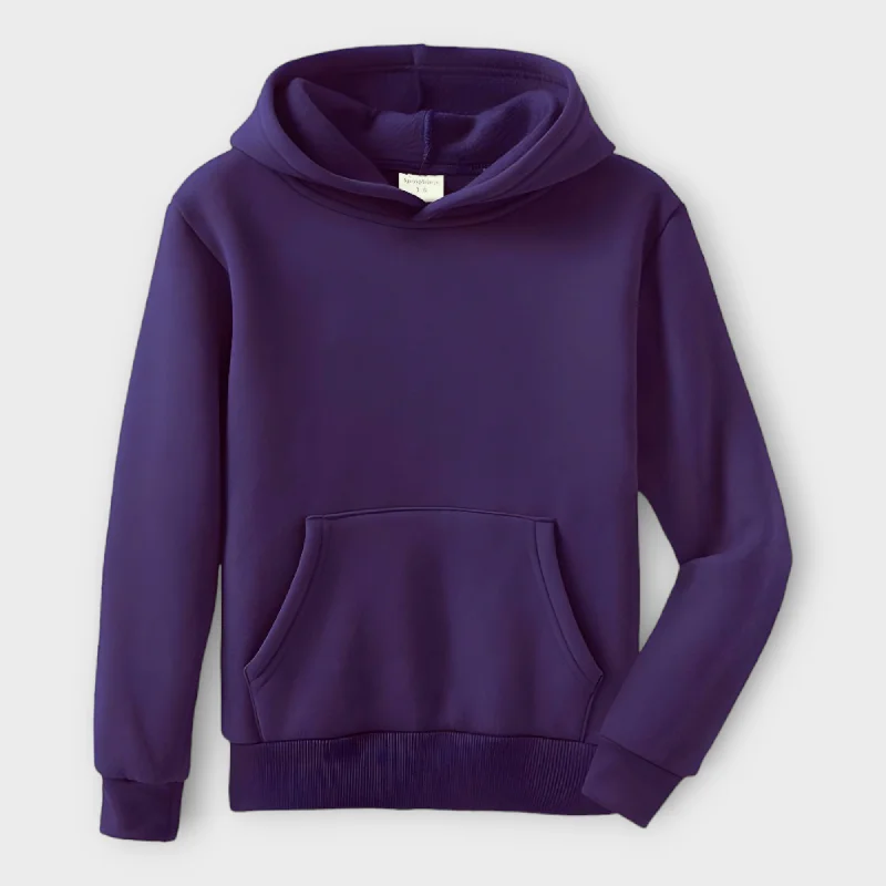 Winter Basic Purple Hoodie For Women's Hoodie with Applique Textured Unique