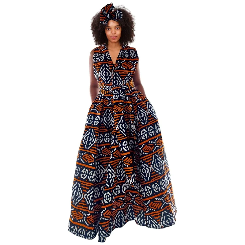 African Print Ankara Infinity Skirt with Pockets and Headwrap/Sash denim skirt casual