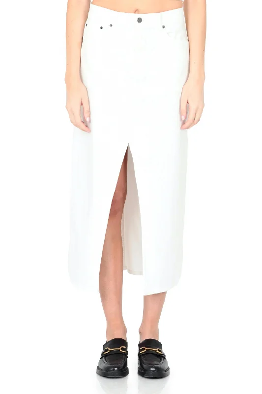 Fidelity Denim Maxine Skirt - White *Final Sale* a-line skirt cut