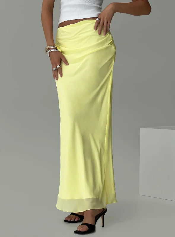 Herrera Maxi Skirt Yellow tulle skirt dreamy