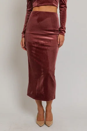 Making Magic Velvet Midi Skirt relaxed fit skirt