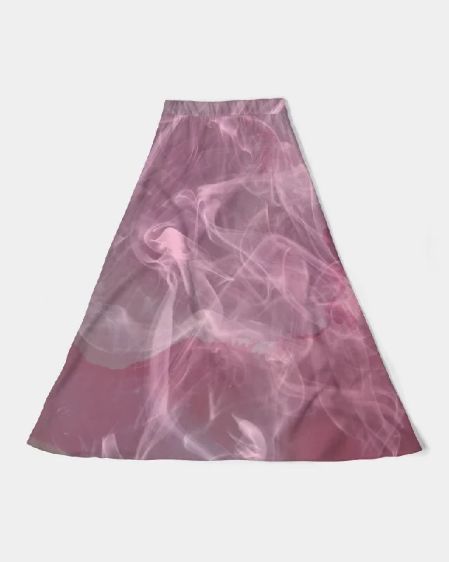 Women's A-Line Midi Skirt Pink Smoke corduroy skirt comfortable