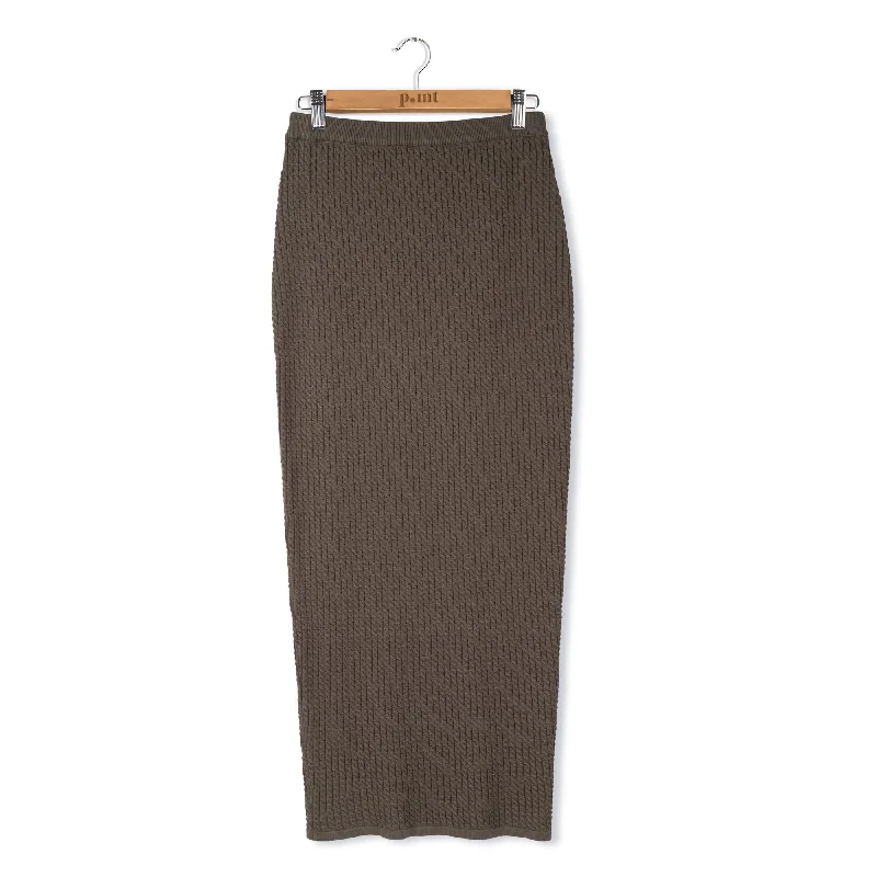 Point Cable Maxi Skirt linen skirt airy