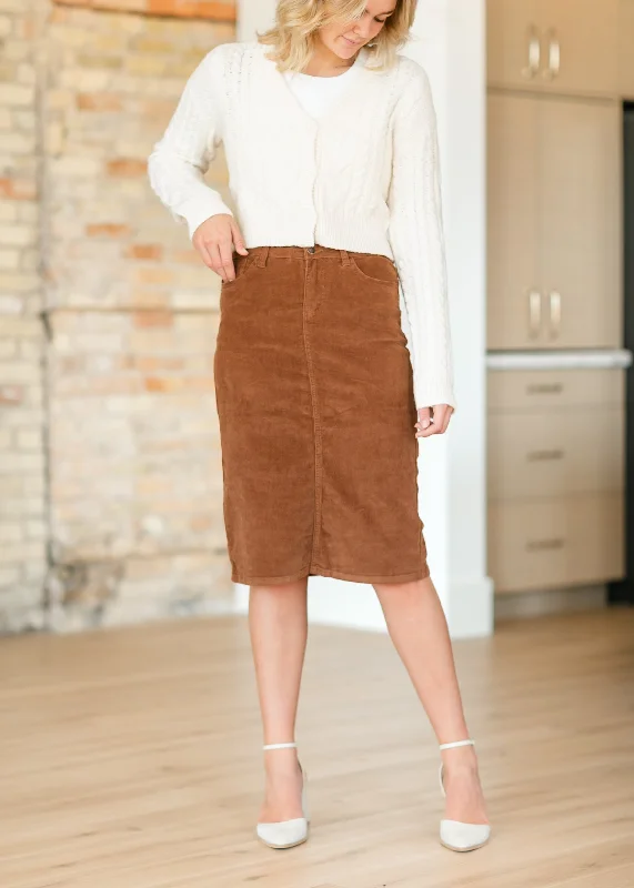 Remi Corduroy Midi Skirt midi skirt versatile