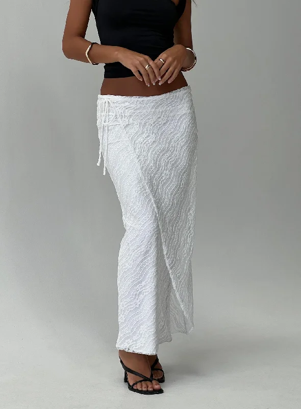 Ring Her Up Lace Wrap Maxi Skirt White corduroy skirt cozy