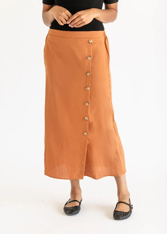 Side Placket Detail Midi Skirt chiffon skirt flowing