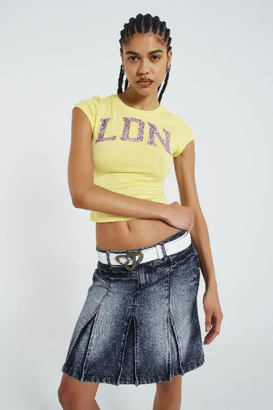 The Hills Denim Midi Skirt athletic skirt fit