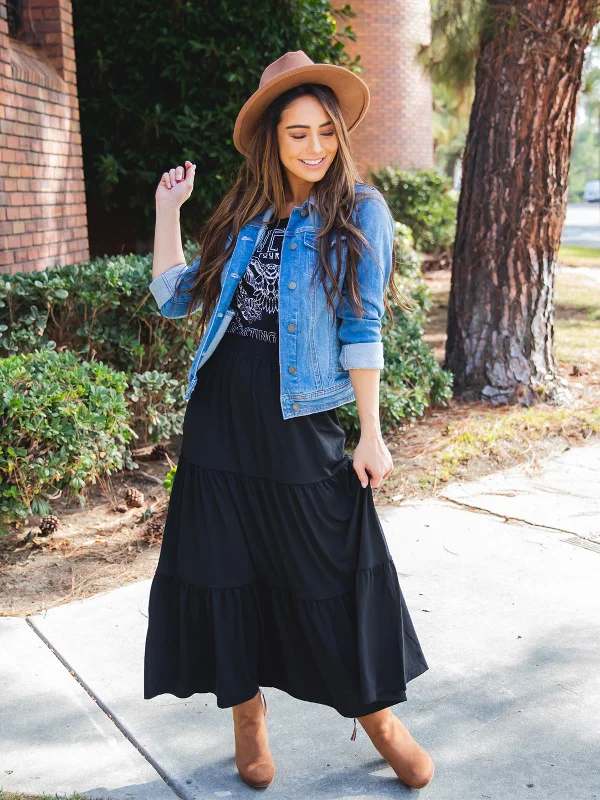 Tiered Celeste Maxi Skirt boho skirt vibe