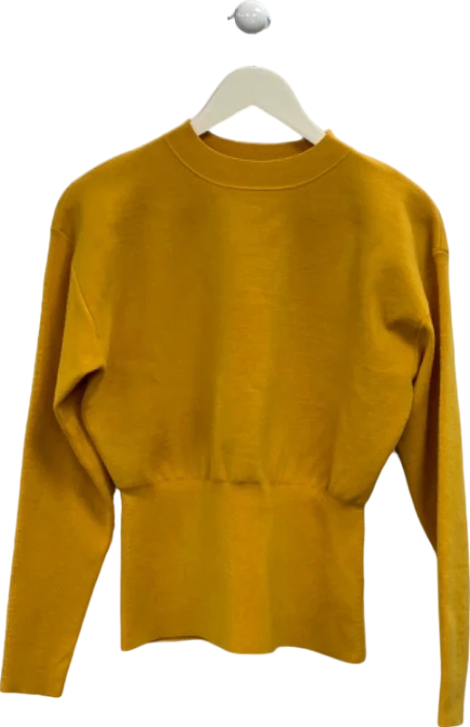 3.1 Phillip Lim Yellow Ribbed Knit Sweater Size S Handmade Hand-knitted Hand-woven