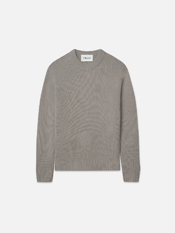 Cashmere Crewneck Sweater -- Stone Beige Machine Wash Dry Clean Hand Wash