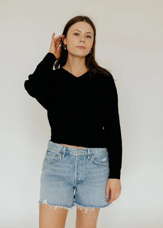 CRUSH Cashmere Malibu V 2.0 Sweater in Black Oversized Loose Flowy