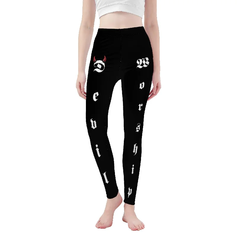 Devil Worship Yoga Leggings Comfortable Slip-On Compression Leggings