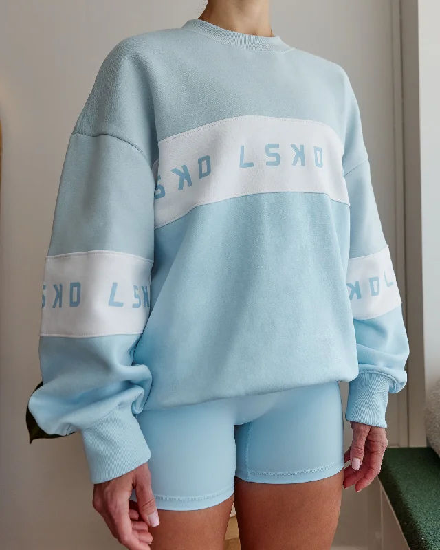 Disc Oversized Sweater - Glacial Blue-Light Glacial Blue Modern Contemporary Chic