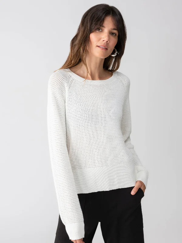 Everyday Openwork Sweater Chalk Silk Blend Satin Velvet