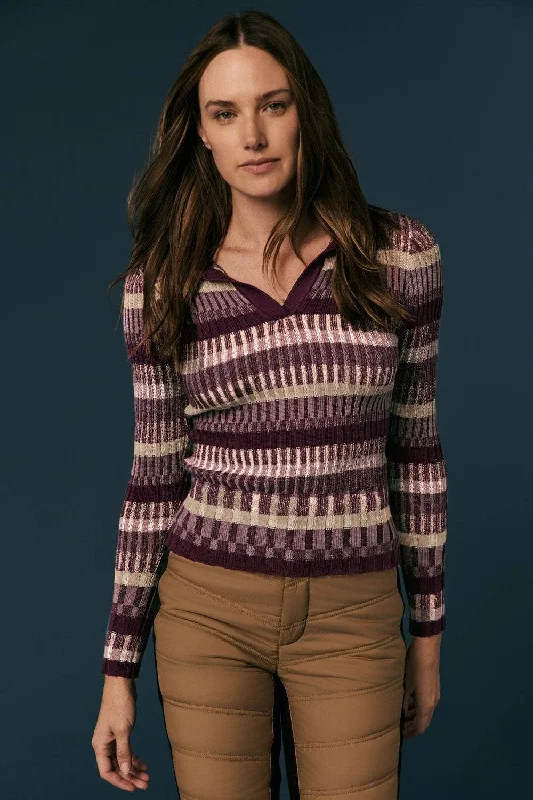 Luisa Polo Sweater | Purple Seamless Knitted Crochet