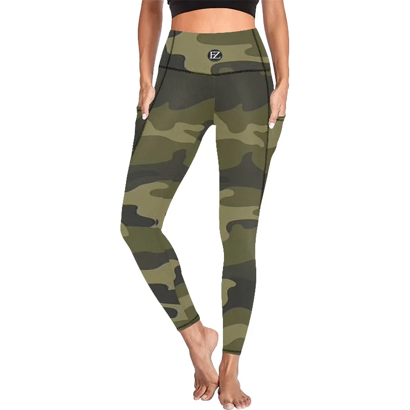 FZ Women's Camo Leggings Fashionable Leather-Look Leggings