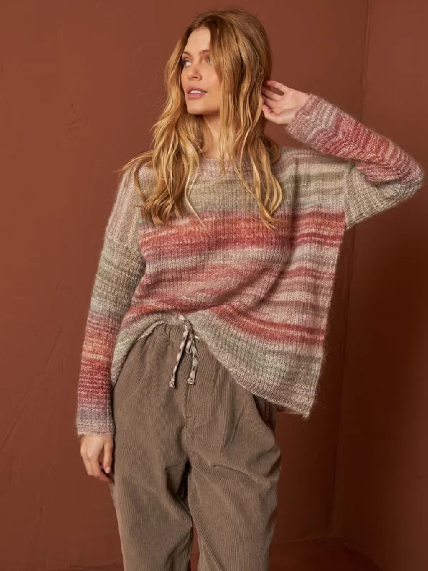 Indi & Cold Space Dye Sweater in Multi Modern Contemporary Chic