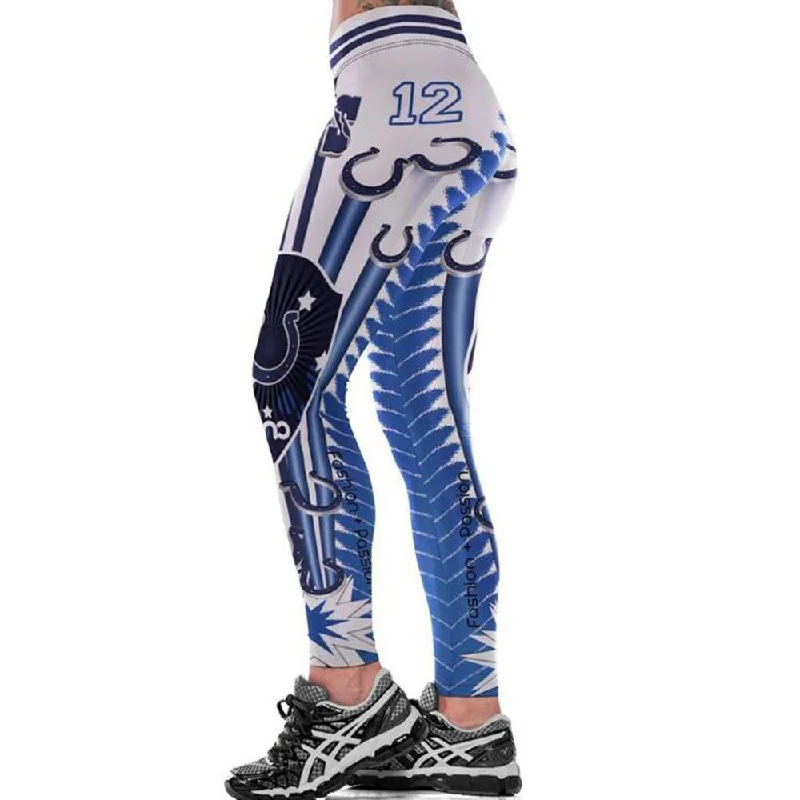 Indianapolis Colts 3D Print YOGA Gym Sports Leggings High Waist Fitness Pant Workout Trousers Comfortable Ribbed Sports Leggings