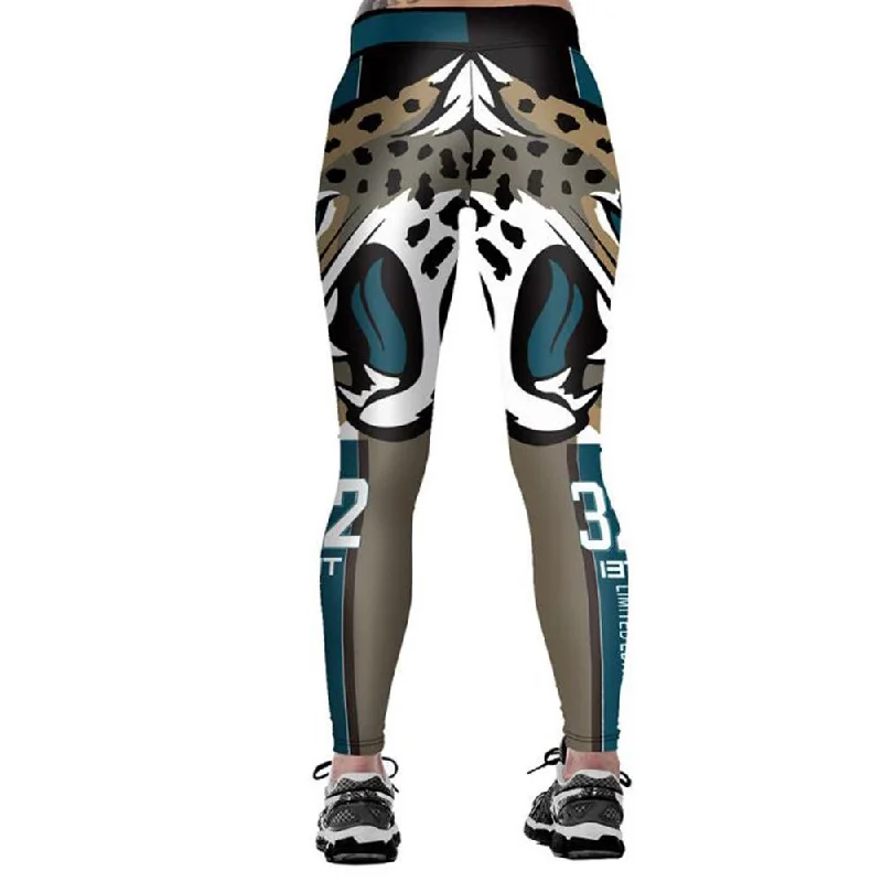 Jacksonville Jaguar 3D Print YOGA Gym Sports Leggings High Waist Fitness Pant Workout Trousers Cozy Cotton Leggings