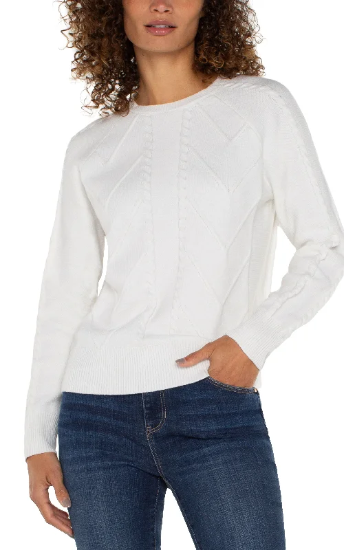 LONG SLEEVE CREW NECK RAGLAN SWEATER Turtle Neck Boat Neck Asymmetrical Neck